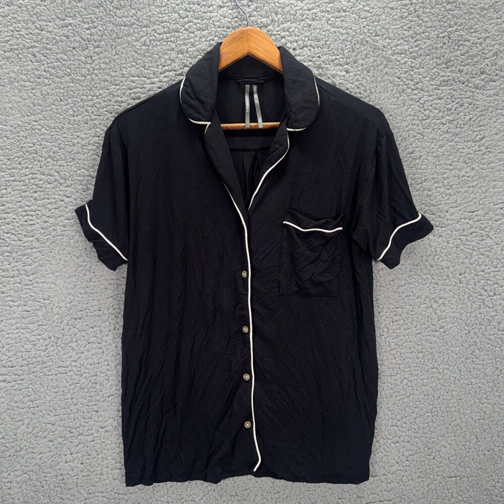 Eberjey Women's Gisele Modal Short Sleeve Pajama Top Black Size XXS